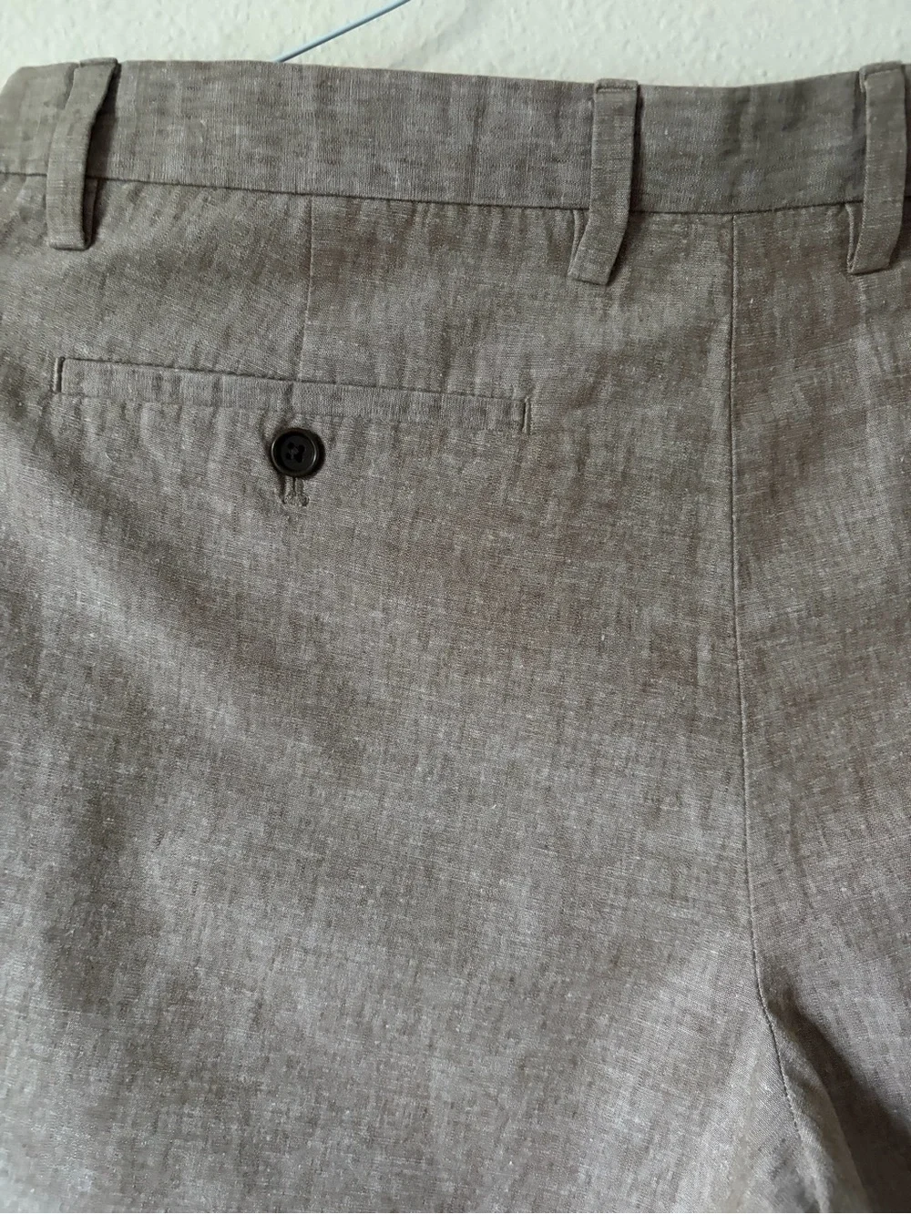 Banana Republic Men’s Khaki 9 Inch Linen Blend Chino Aiden Shorts Size 35x9